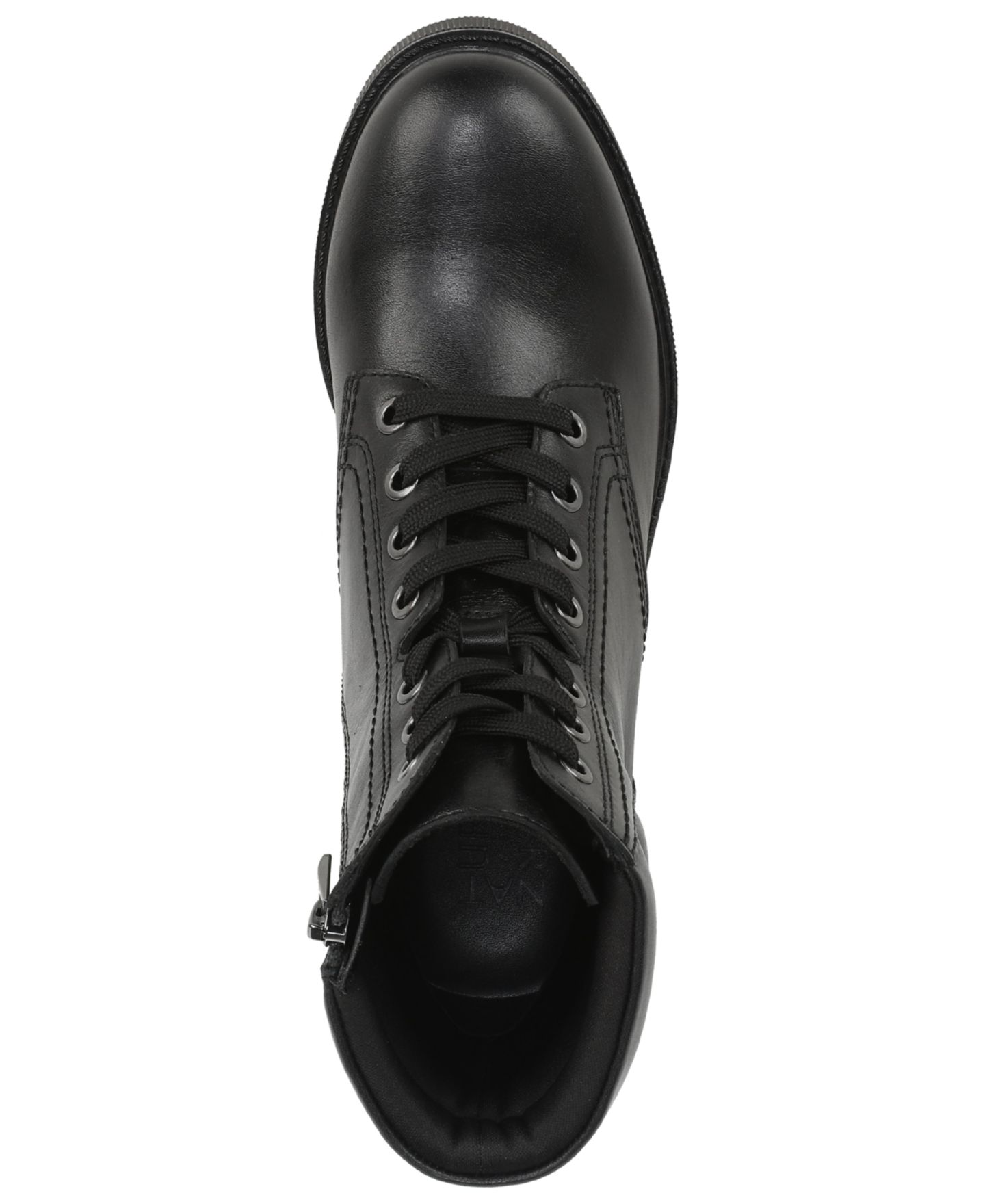 Женские ботинки Naturalizer Jovani Lace-Up Short Booties, цвет: Чёрный кожаный — фото 4