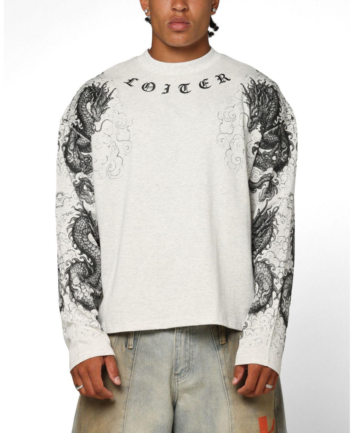 Мужская футболка Loiter Dragon Tattoo Long Sleeve, цвет: Белый — фото 1