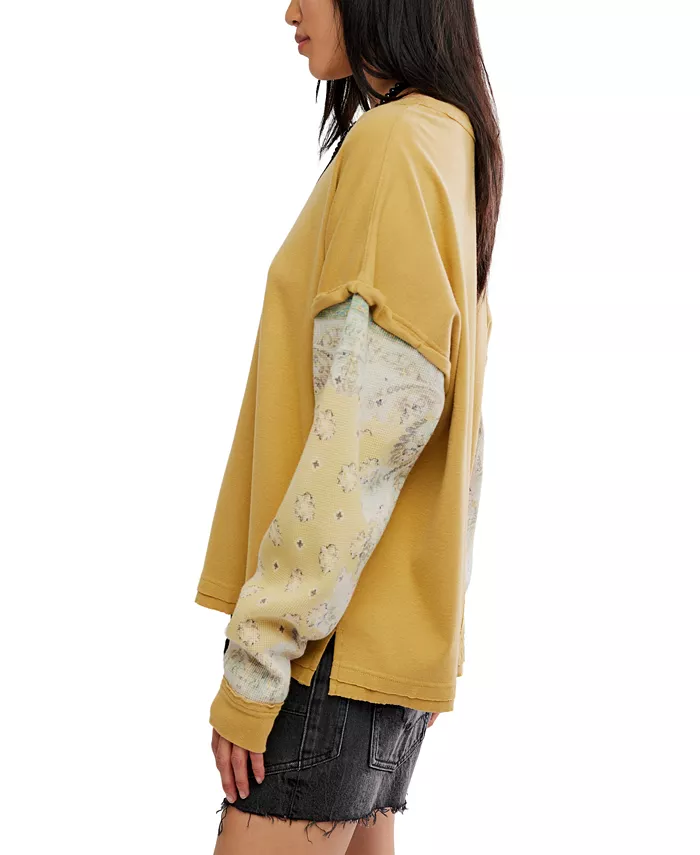 Juniors' Wild and Free Twofer Crewneck Top - thumbnail 3