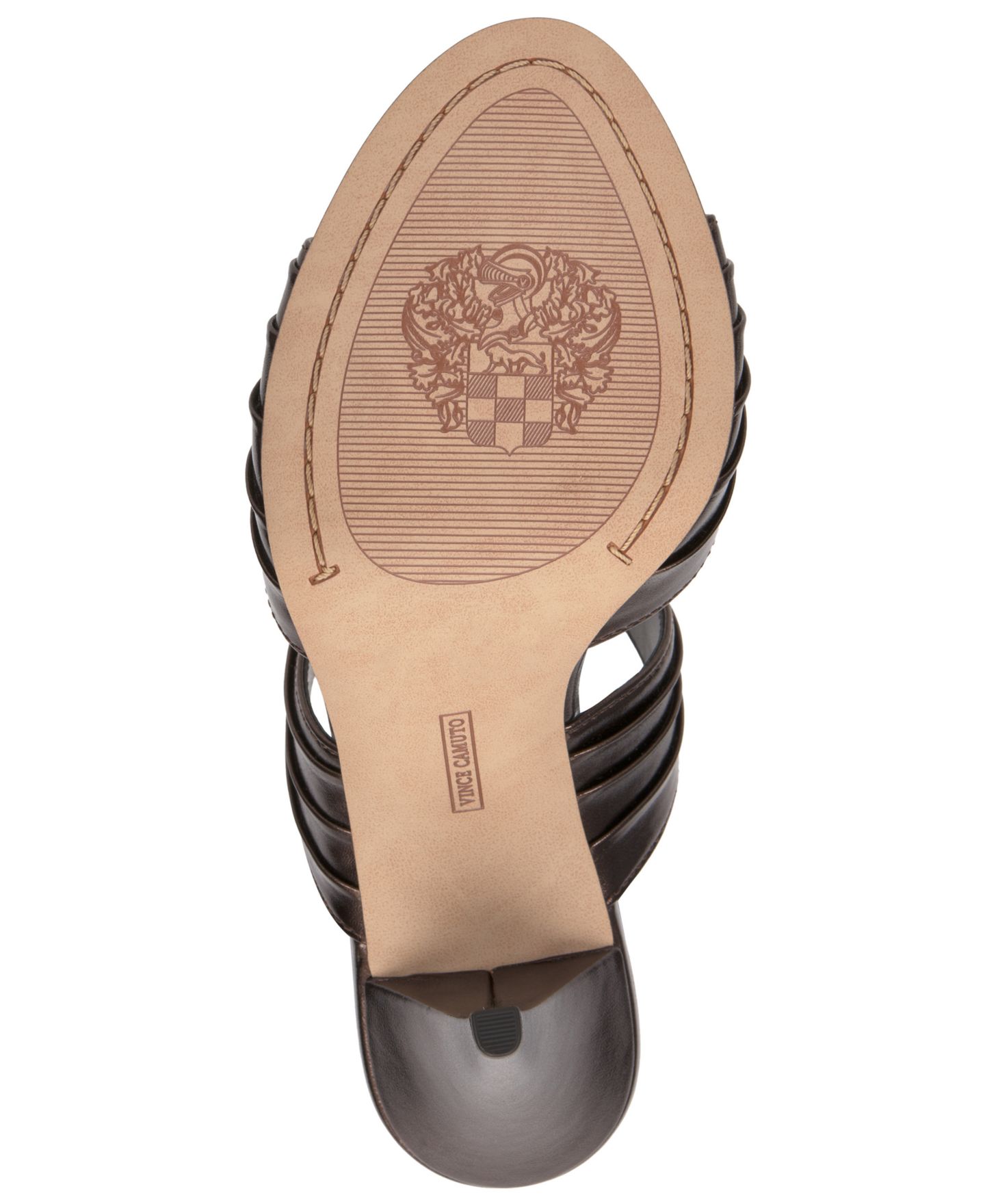 Женские сандалии Vince Camuto Altnori Cone Heel Dress Sandals, цвет: Шоколадный кожаный — фото 5