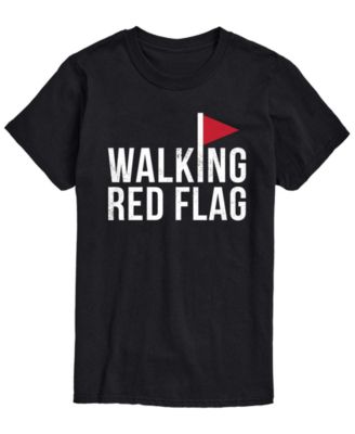 Men's Walking Red Flag Short-Sleeve Graphic T-Shirt