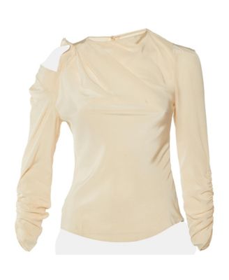 Women's Asymmetrical Ruched Silk Top