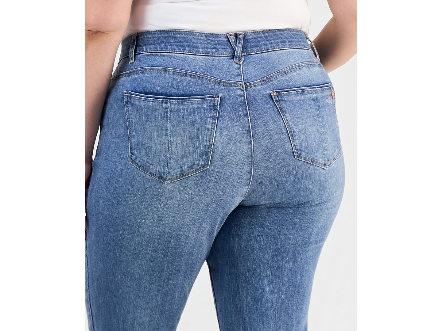Женские джинсы Democracy Plus Size Girlfriend AbSolution Straight-Leg, цвет: Синий — фото 5