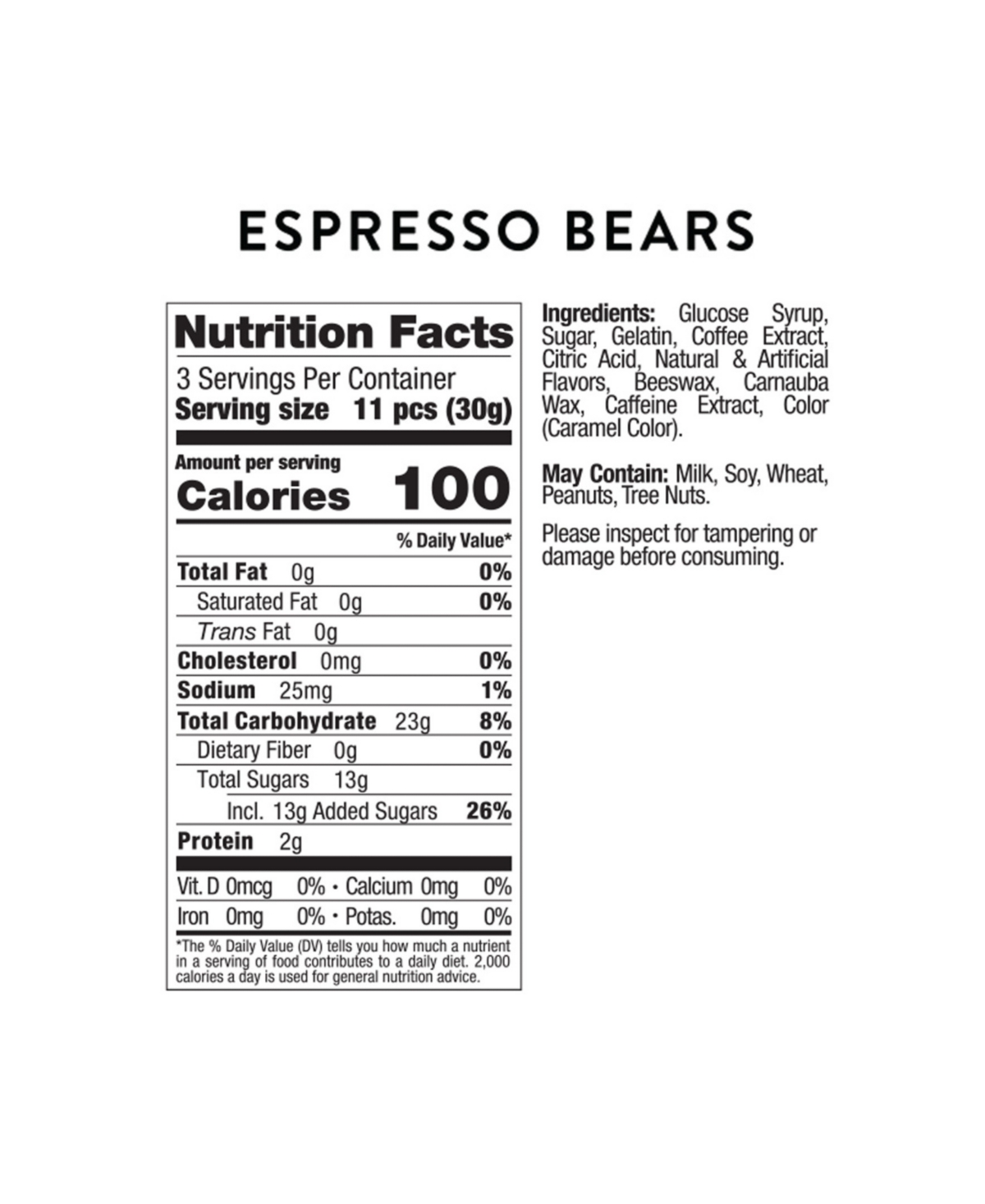 Sugarfina Caffe Luxxe Espresso Bears Mini Coffee Cup Kit