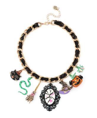 Faux-Stone Halloween Witchy Statement Bib Necklace