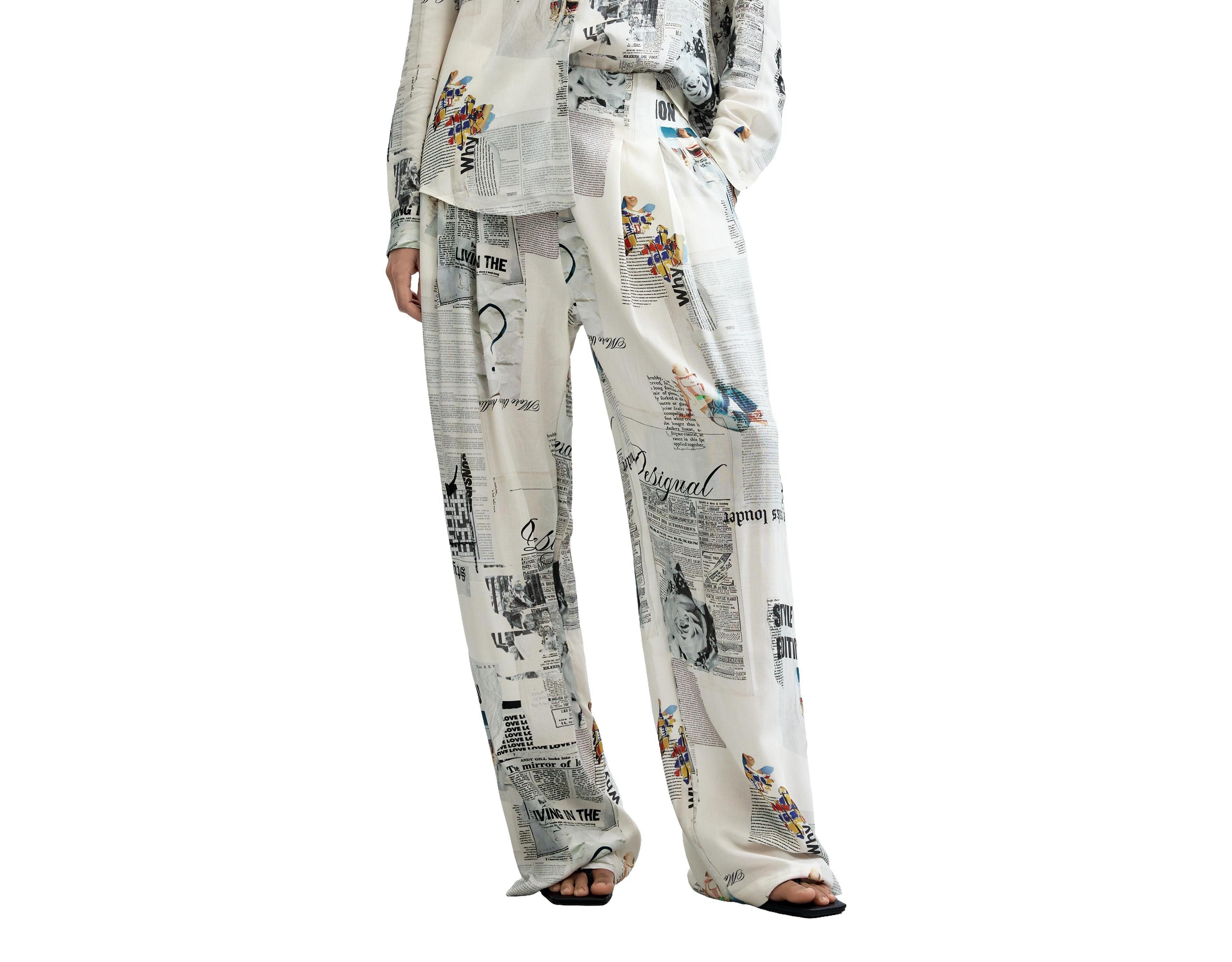 Desigual Women's Printed Wide-Leg Trousers