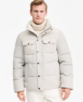 Men's Mixed-Media Puffer Jacket
