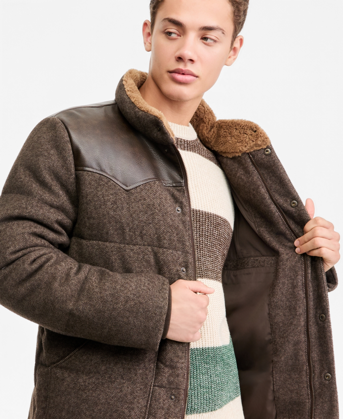 Levi's Men's Quilted Mixed-Media Rancher Jacket