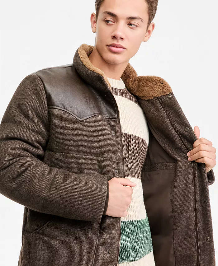 Men's Quilted Mixed-Media Rancher Jacket - thumbnail 4