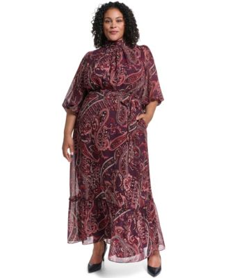 Plus Size Mock-Neck Maxi Dress