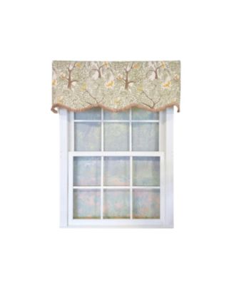 Tree Bird Ruffled Provance Window Valance 100% Cotton Lined Rod Pocket