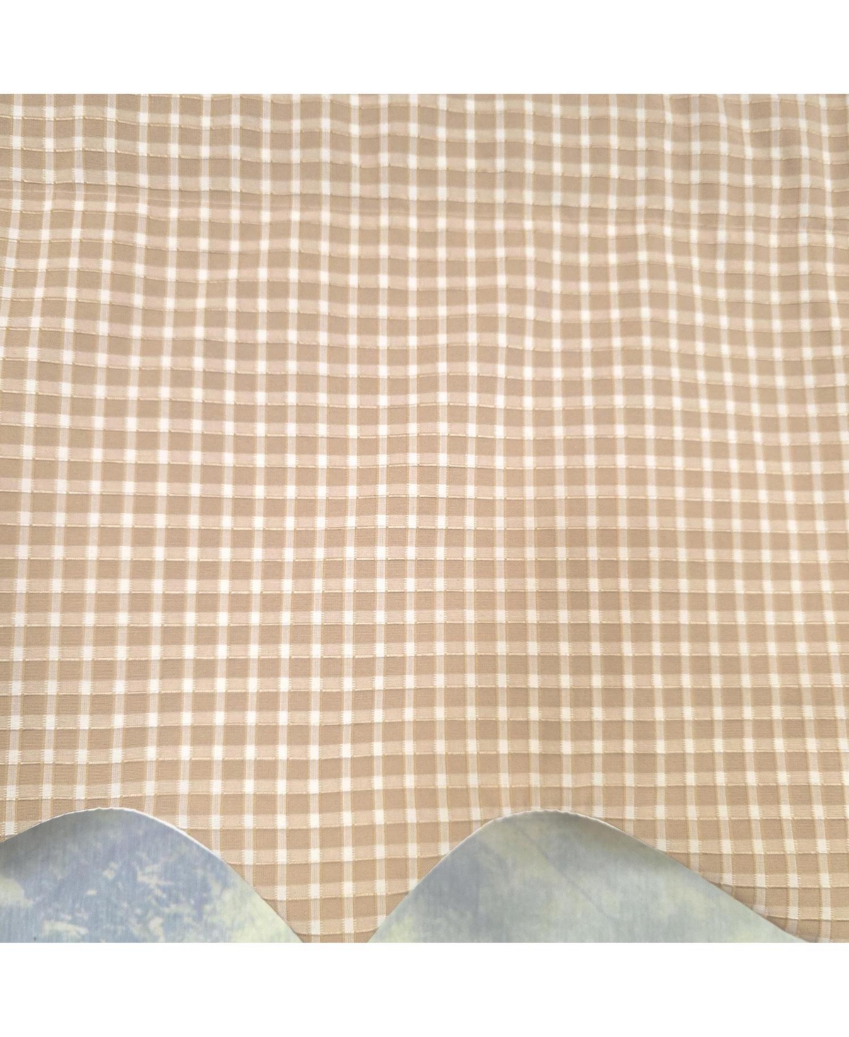 Rlf Home Texture Check Regal Window Valance 100% Cotton Lined Rod Pocket