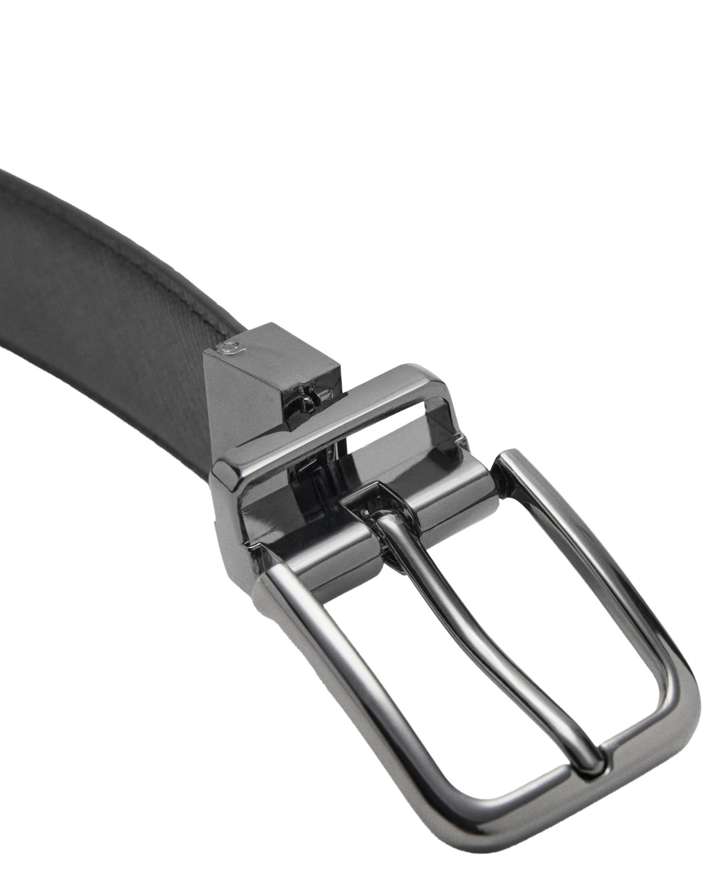 Мужской ремень MANGO Croc-Effect Leather Belt, цвет: Чёрный — фото 4