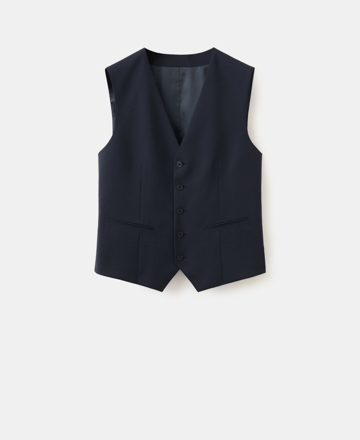 Мужской жилет MANGO Turin Wool Suit Vest, цвет: Тёмно-синий — фото 5