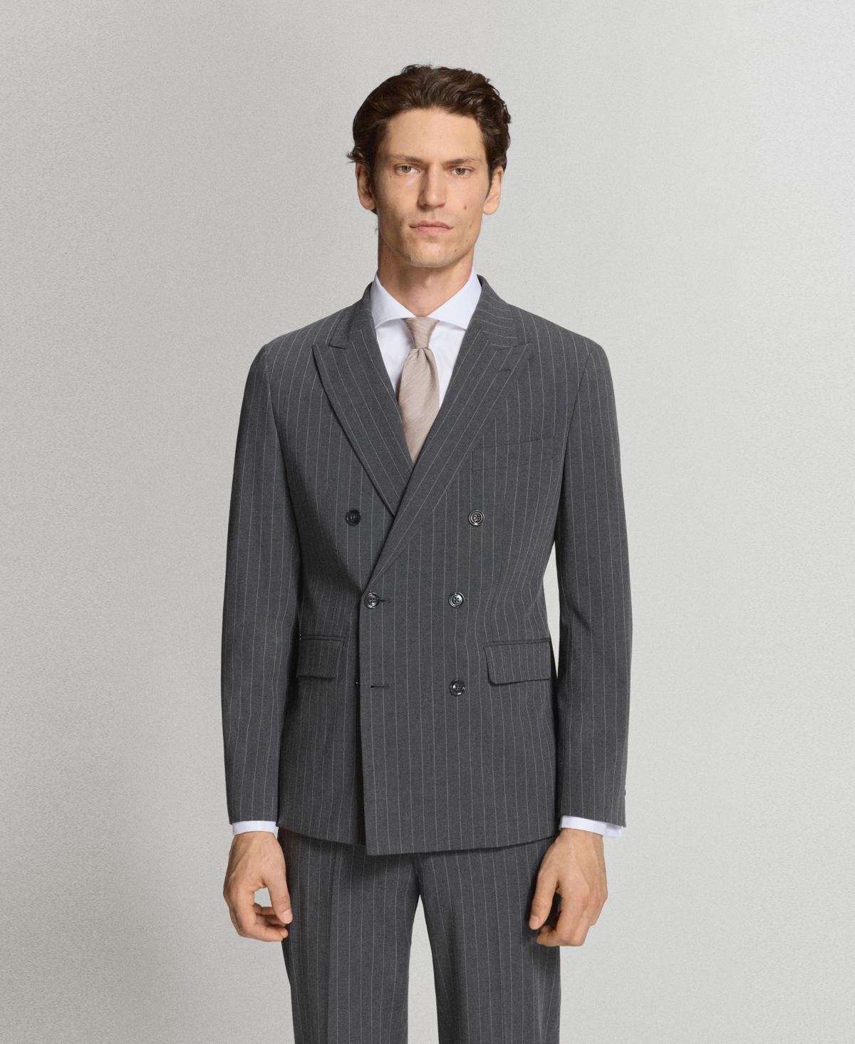 Mango Men's Monaco Double-breasted Slim-fit Suit Blazer In Gray