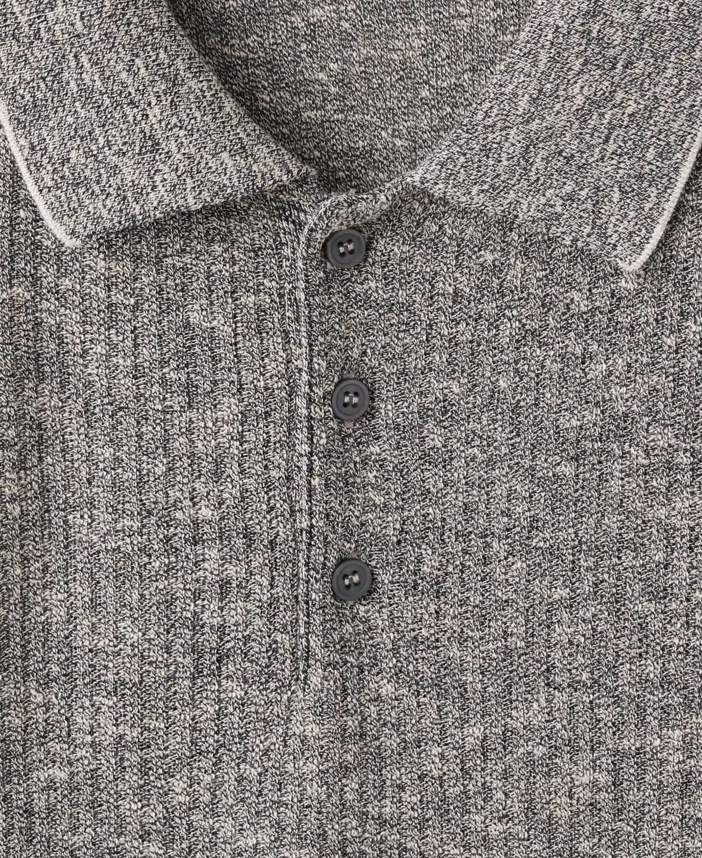 Мужское поло MANGO Ribbed Linen-Cotton-Blend Polo Shirt, цвет: Тёмно-синий — фото 6