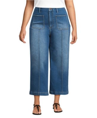 Women's Recover Denim High Rise Patch Pocket Extra Wide Leg Crop Jeans