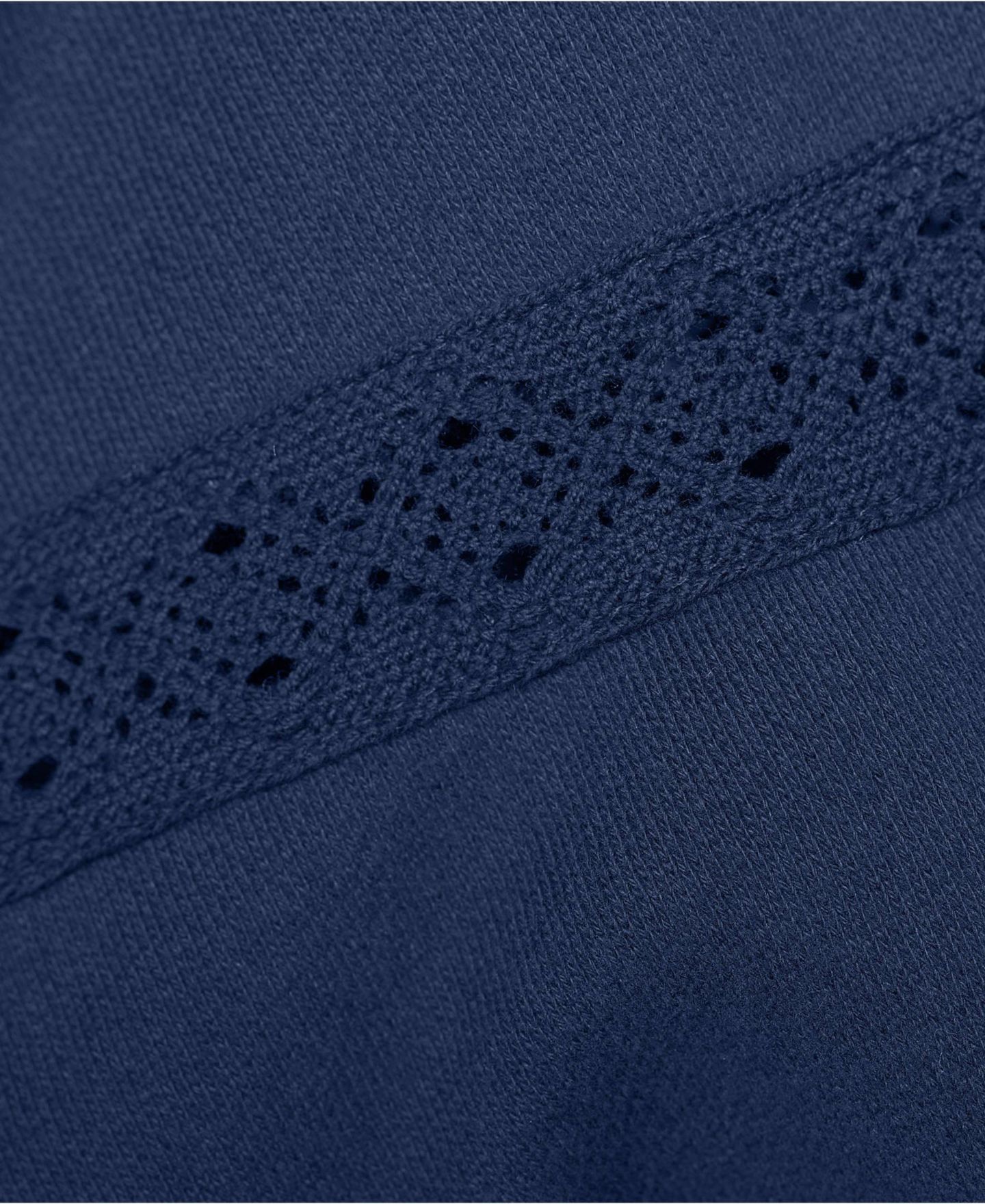 Женские толстовки Lands' End Serious Sweats Puff Lace Sleeve, цвет: Морской тёмно-синий — фото 4
