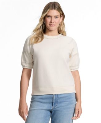 Women's Serious Sweats Puff Lace Sleeve Sweatshirt
