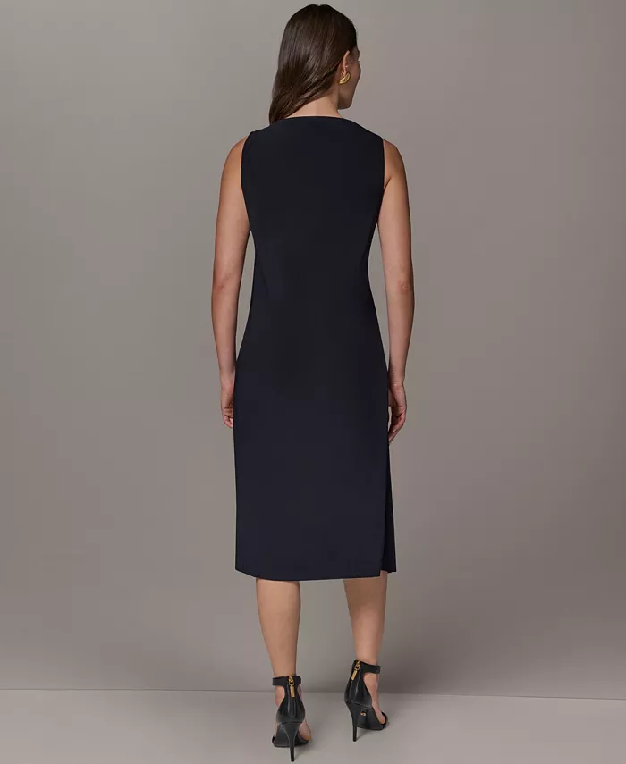 Women's Sleeveless Draped Sheath Dress - thumbnail 5