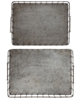 3R Studio - 2-Pc. Decorative Iron Tray Set