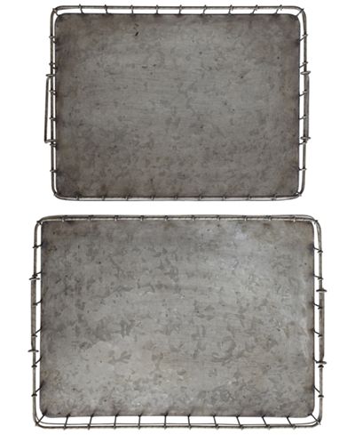 Decorative Iron Tray, Set of 2