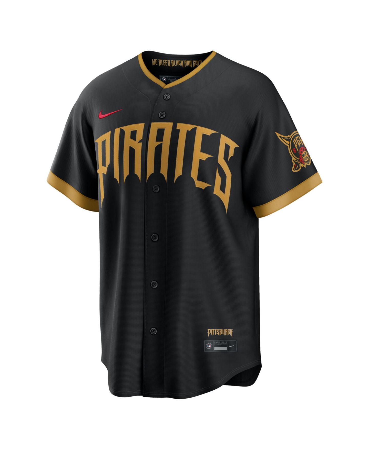 Мужской топ Nike Konnor Griffin Black Pittsburgh Pirates 2026 City Connect Stadium Jersey — фото 3