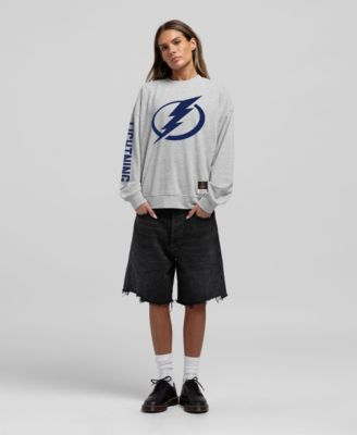 Women's Heather Gray Tampa Bay Lightning Core 3-Hit Oversized Sweatshirt