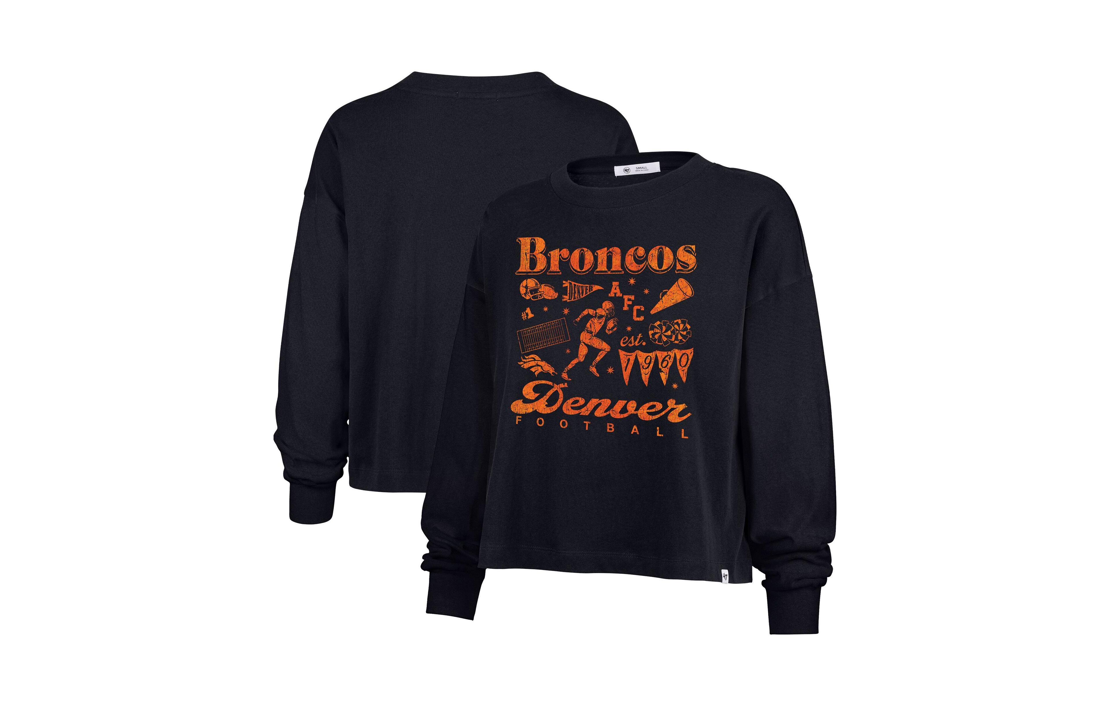 '47 Brand Women's Navy Denver Broncos Team Collage Sydney Long Sleeve T-Shirt