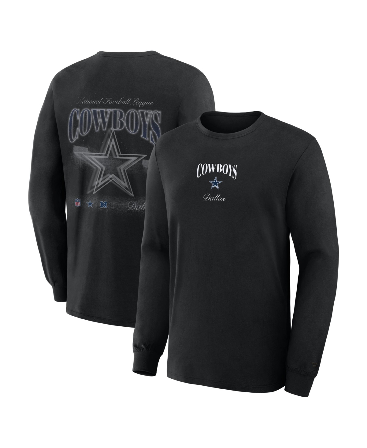 Fanatics Men's Black Dallas Cowboys Midnight Falls Long Sleeve T-Shirt - Black