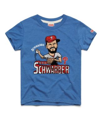 Big Boys and Girls Kyle Schwarber Royal Philadelphia Phillies Caricature Tri-Blend T-Shirt