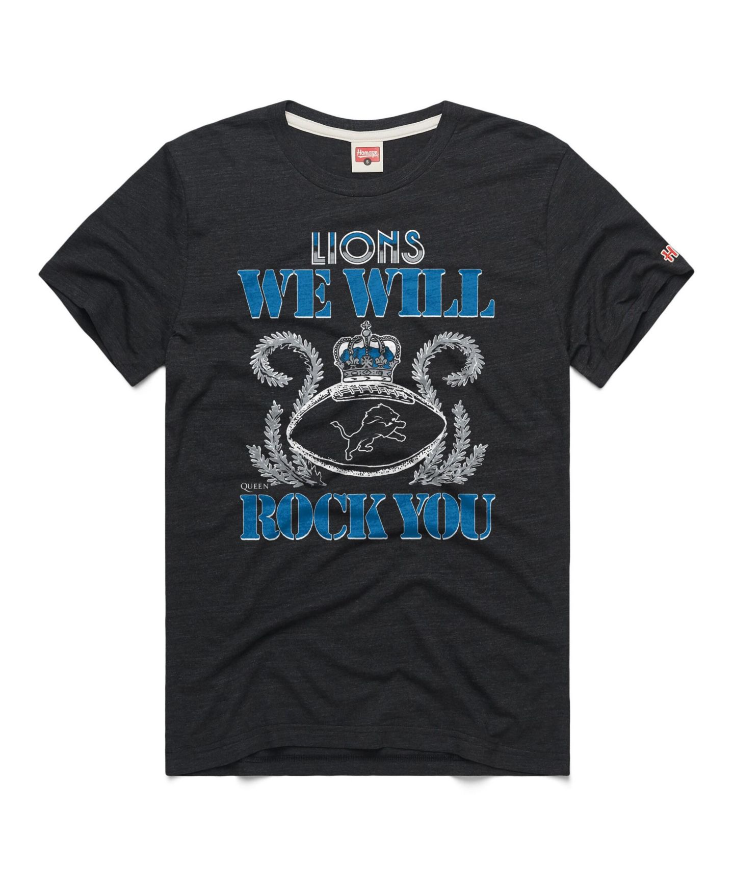 Футболка Homage Charcoal Detroit Lions 2026 NFL Schedule Queen Tri-Blend — фото 3