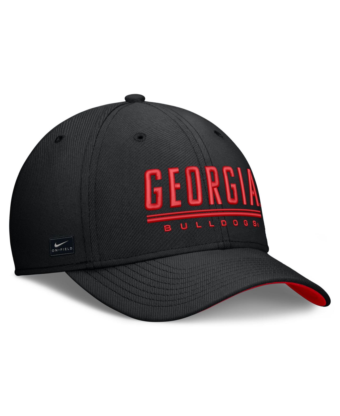 Мужской головной убор Nike Black Georgia Bulldogs Game Day Rise Swooshflex Hat — фото 3