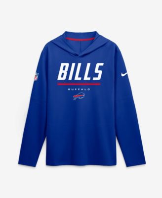Men's Royal Buffalo Bills Sideline Lightweight Long Sleeve Hooded Dri-FIT T-Shirt