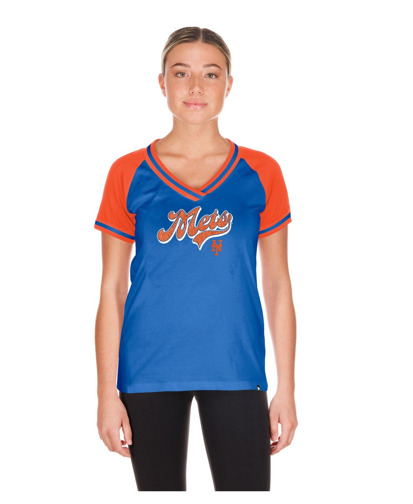 Женская футболка New Era Royal New York Mets Gameday V-Neck — фото 1