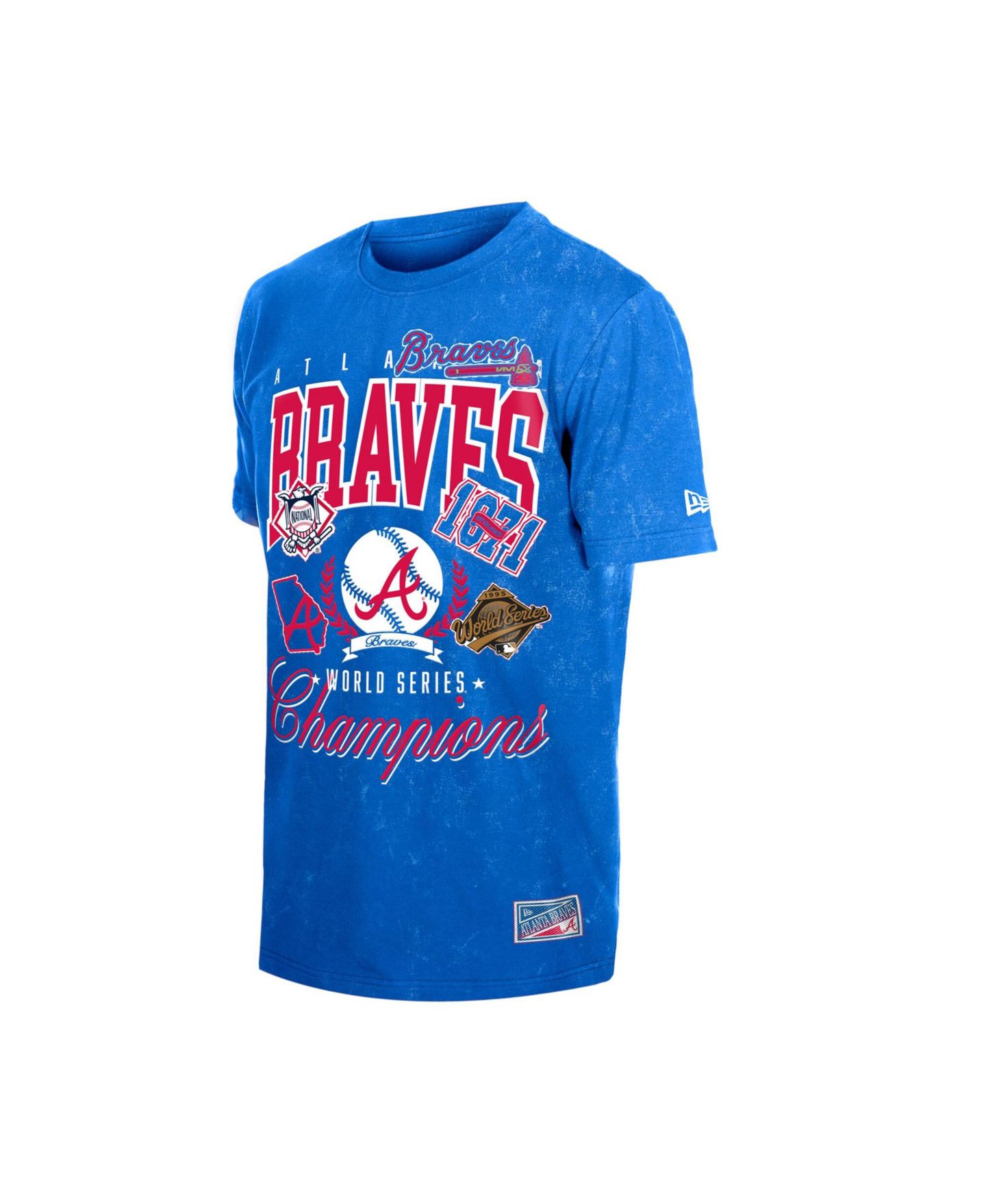 Мужская футболка New Era Royal Atlanta Braves Mineral Wash — фото 3
