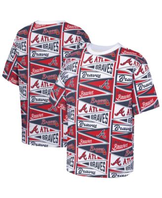 Big Boys and Girls Red Atlanta Braves All-Over Pennant T-Shirt