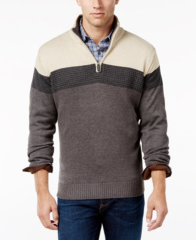 Tricot St. Raphael Men's Zip-Up Stripe Sweater