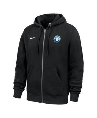 Men's Black Minnesota Timberwolves Club Fleece Full-Zip Hoodie