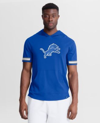 Men's Blue Detroit Lions Optimal Play Short Sleeve Hooded T-Shirt
