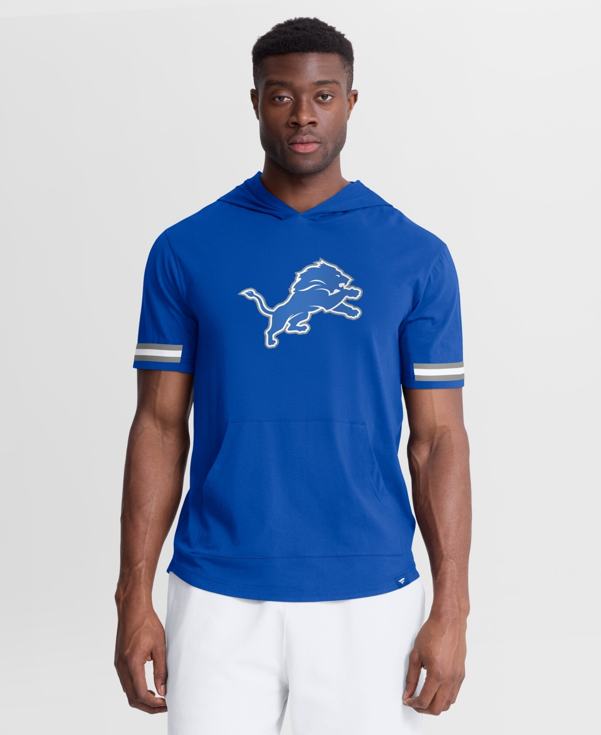 Fanatics Men's Blue Detroit Lions Optimal Play Short Sleeve Hooded T-Shirt - Blue