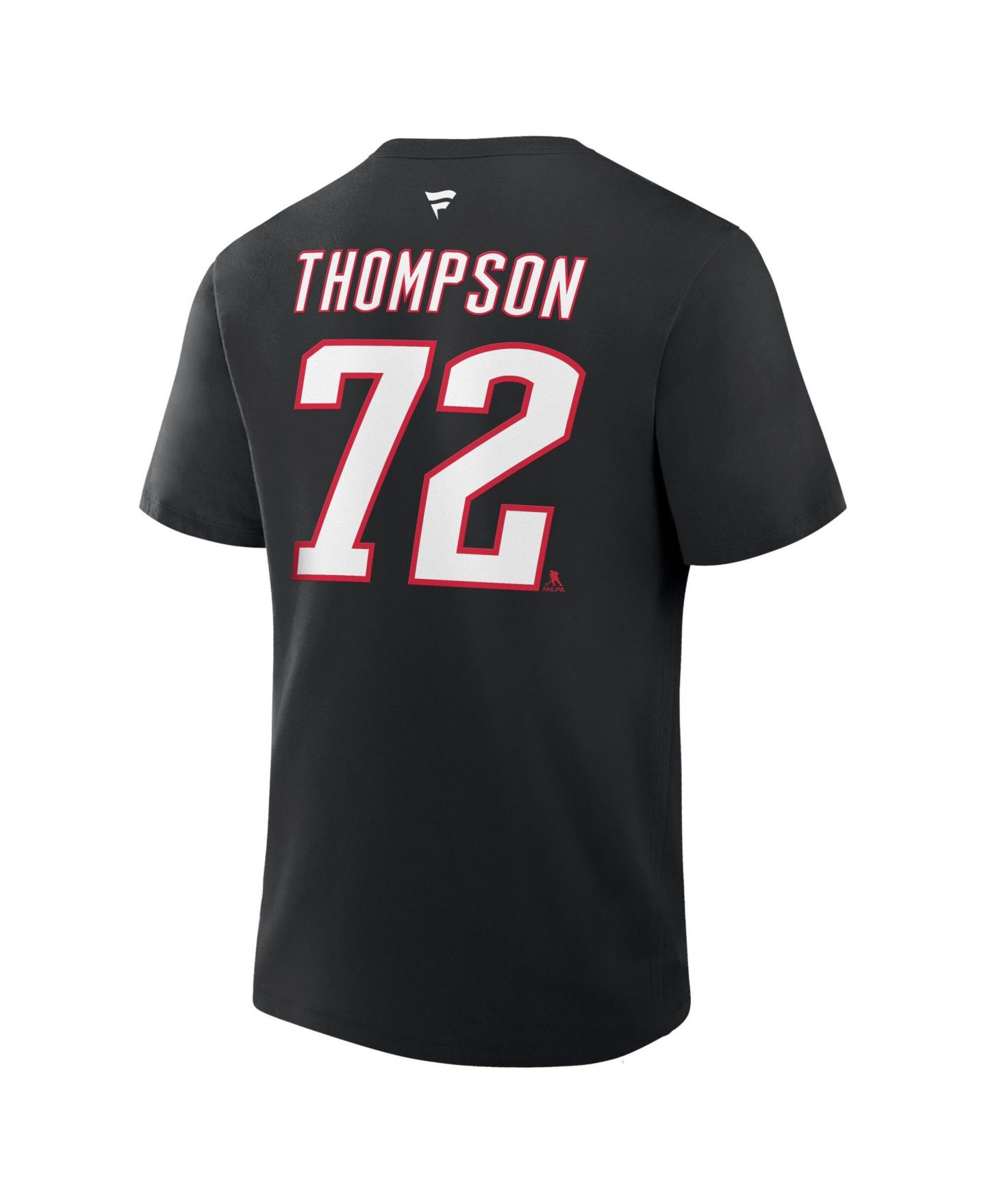 Мужская футболка Fanatics Tage Thompson Black Buffalo Sabres Authentic Stack Name & Number — фото 2