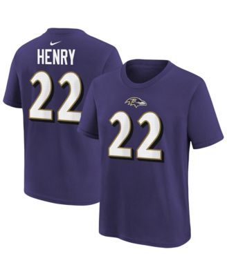 Big Boys and Girls Derrick Henry Purple Baltimore Ravens Player Name & Number T-Shirt