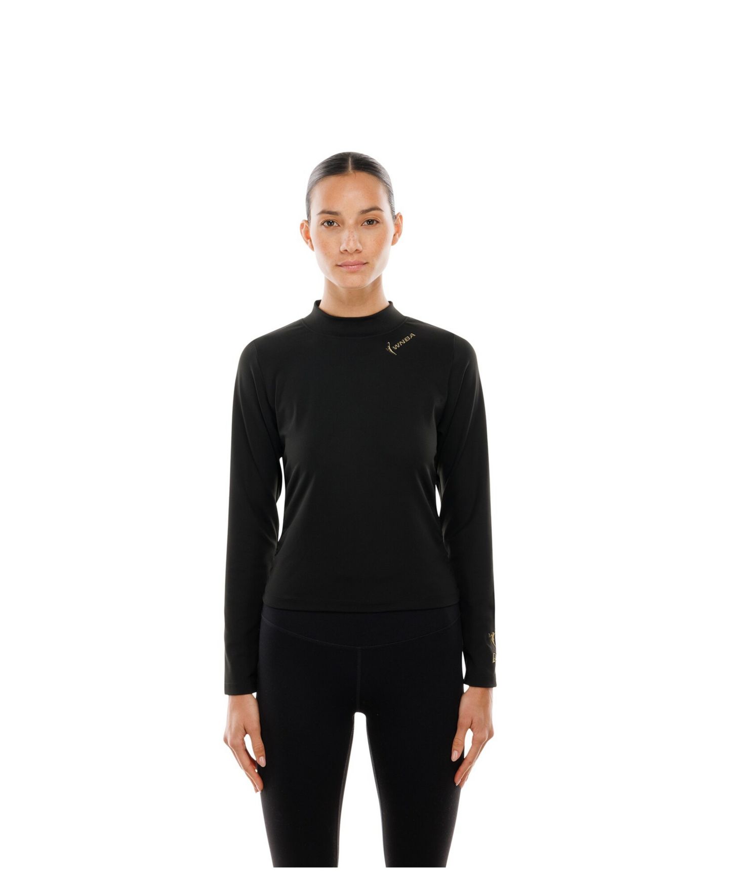Женская футболка New Era Black WNBA Glam Game Mock Neck Long-Sleeve — фото 3