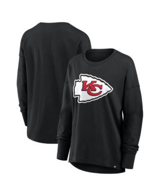 Women's Black Kansas City Chiefs Relaxed Hip Essential Long Sleeve T-Shirt