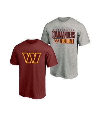 Men's Heather Gray/Burgundy Washington Commanders Big & Tall T-Shirt 2-Pack