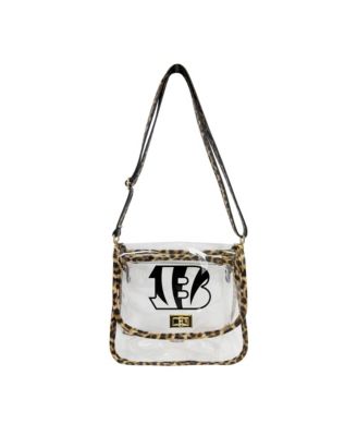 Cincinnati Bengals Leopard Print Trim Clear Purse