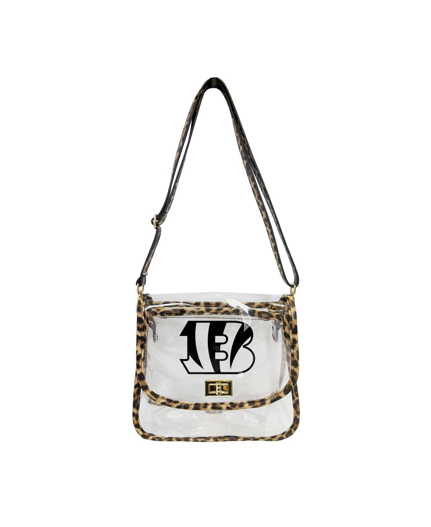 Женская сумка Logo Brands Cincinnati Bengals Leopard Print Trim Clear Purse — фото 1