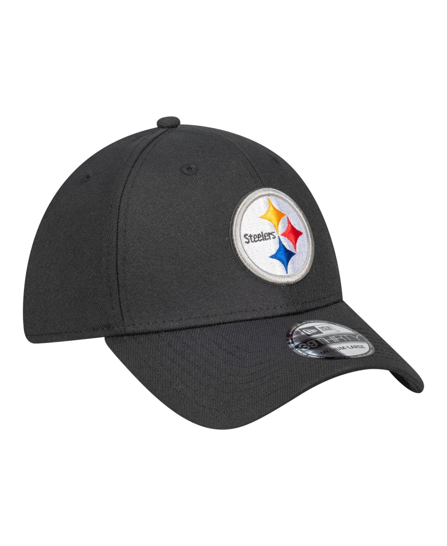 Мужская кепка New Era Black Pittsburgh Steelers Core Team 39THIRTY Flex Hat — фото 3