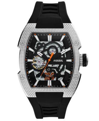 Men's Machine X1 Automatic Black Silicone Watch 44mm
